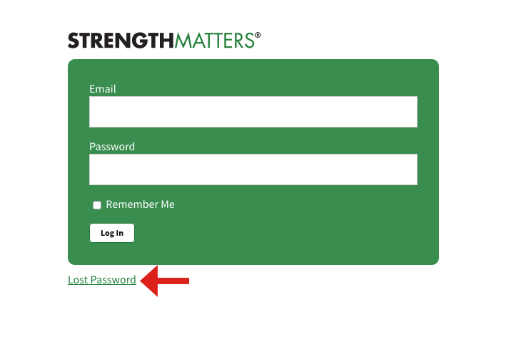 Lost password screenshot
